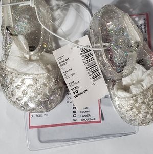 Toddler Girls Glitter silver Jelly Sandals
